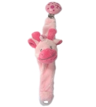 Rosa, Schnullrkette, Schnullerband, Giraffe, 